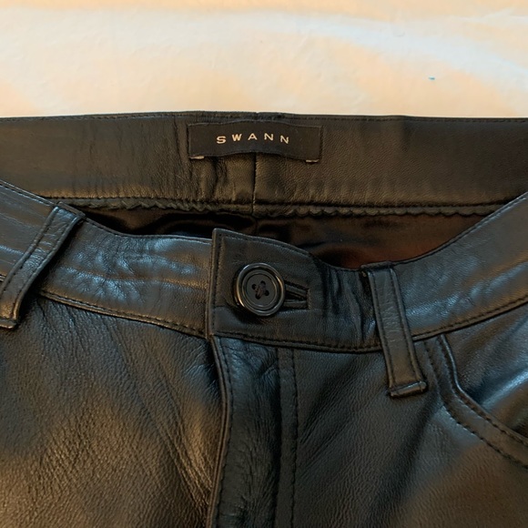 πSwann Buttery soft black leather pants size Mπ - Picture 2 of 5